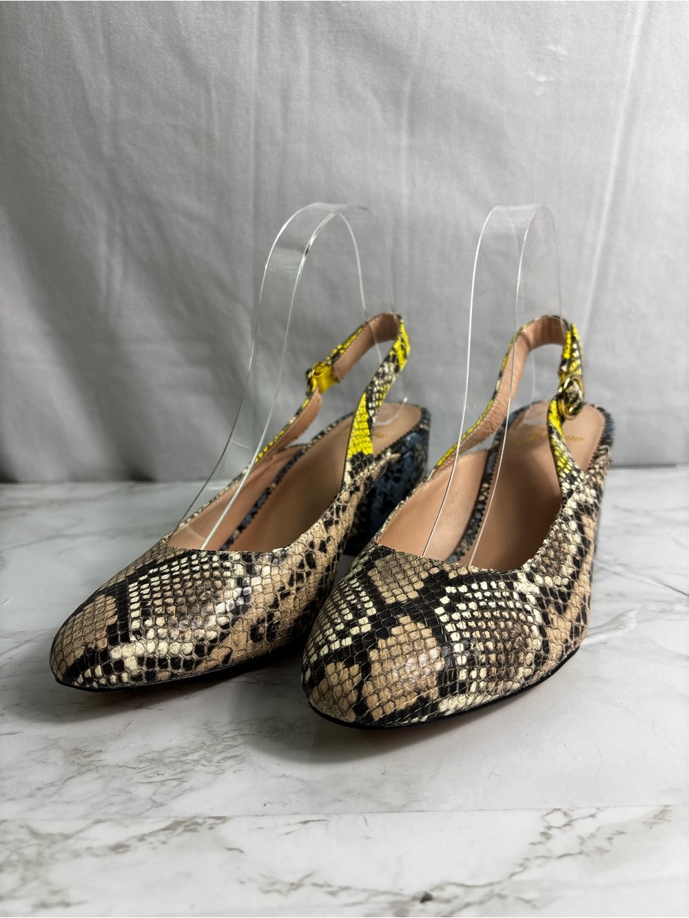 J Crew Women’s Slingback Sage Pump in Mixed Snake Print Size 8 Like New